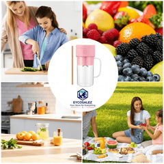 Portable Mini juicer Blender With Straw Cup. Juicer Portable Outdoor Juicing Cup. Home Mini Cordless Juicer (Random Color)
